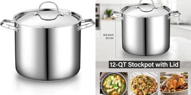 Cooks Standard 12-Quart Stainless Steel Stockpot with Lid
