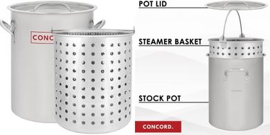 Concord 42-quart Stainless Steel Stock Pot with Basket
