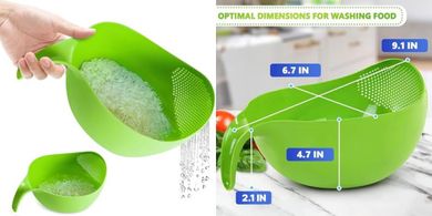 Green Rice & Quinoa Strainer with Handle
