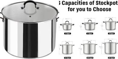 Cook N Home 20-Quart Professional Stainless Steel Stockpot with Lid
