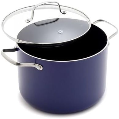 Blue Diamond 8-Qt Ceramic Nonstick Stockpot: Durable, Oven & Dishwasher Safe
