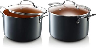 Gotham Steel 7-Quart Copper Stock Pot: Ultra Nonstick Ceramic Titanium
