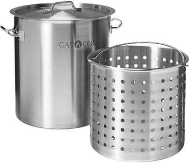 GasOne 53qt Stainless Steel Stockpot with Basket & Lid
